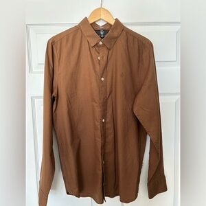 Volcom Men's Brown Long-Sleeve Button-Up Shirt